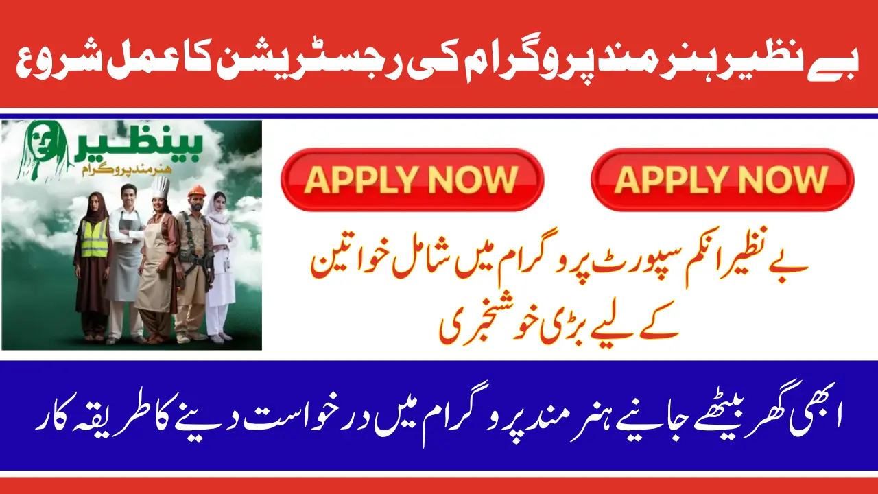 Benazir Hunarmand Program 2025 Registration – Apply Online Now
