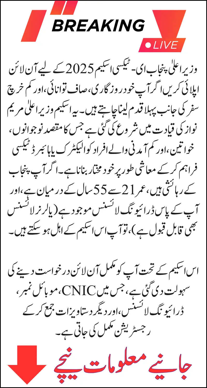 CM Punjab E-Taxi Scheme
