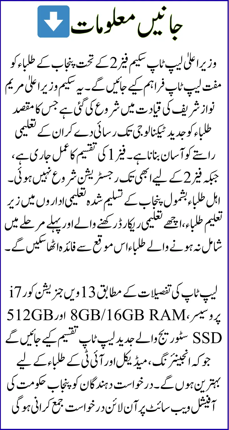 CM Laptop Scheme Phase 2