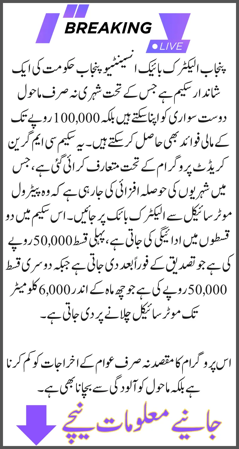 Punjab Electric Bike Incentive