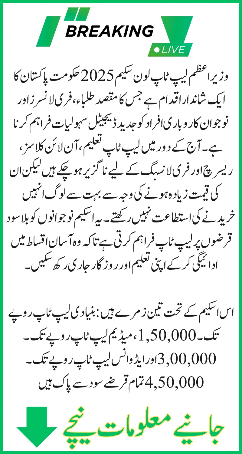 Prime Minister Laptop Loan Scheme