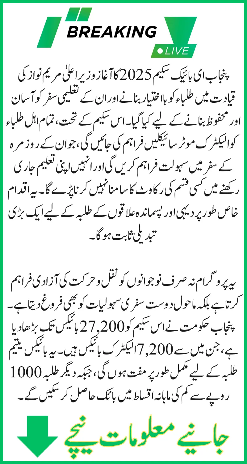 Punjab E-Bike Scheme 2025