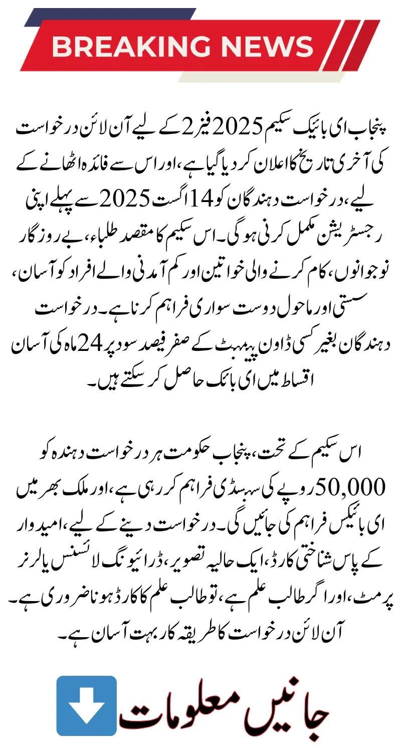 Punjab E-Bike Scheme 2025