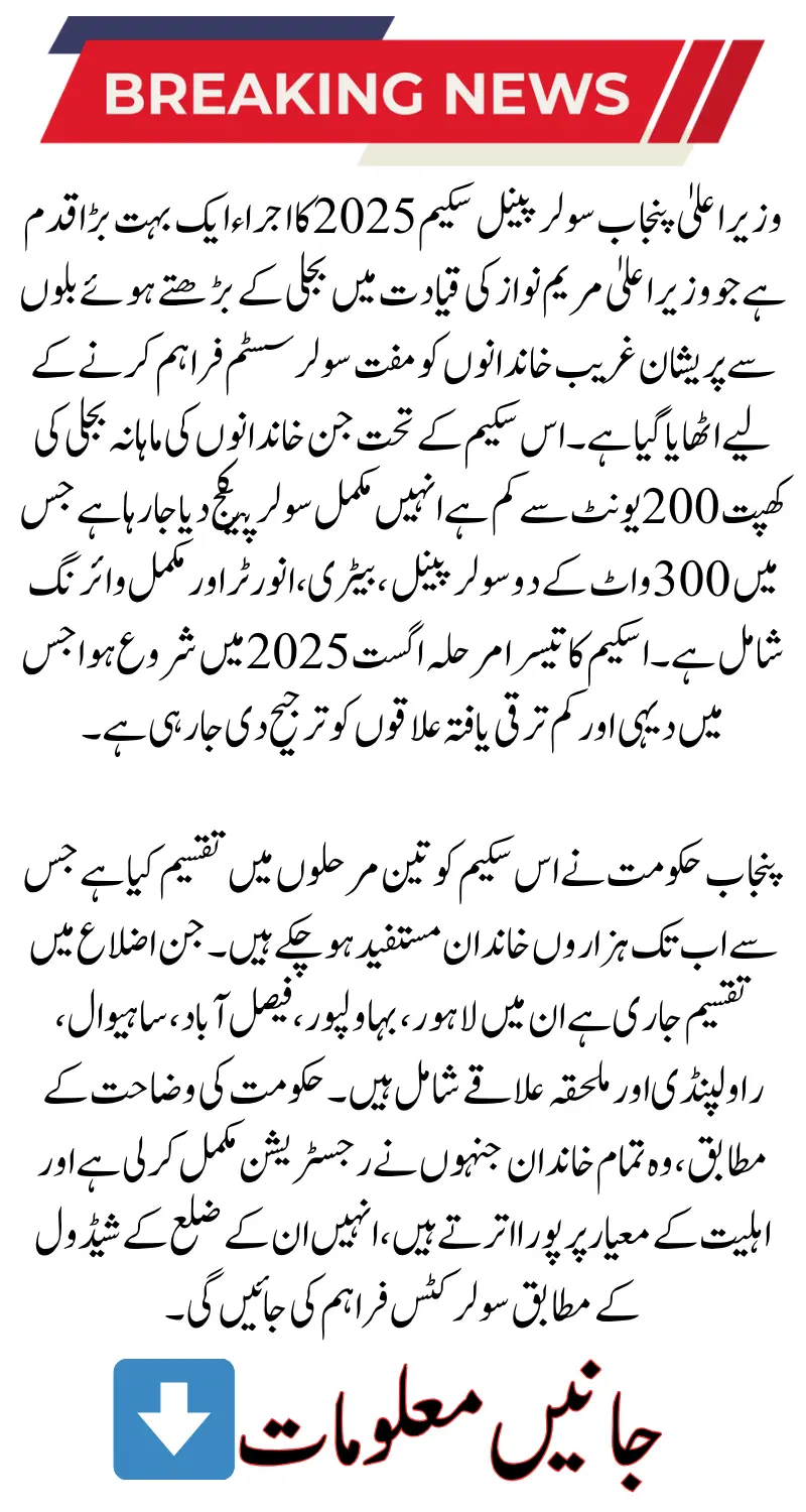 CM Punjab Solar Panel Scheme 2025