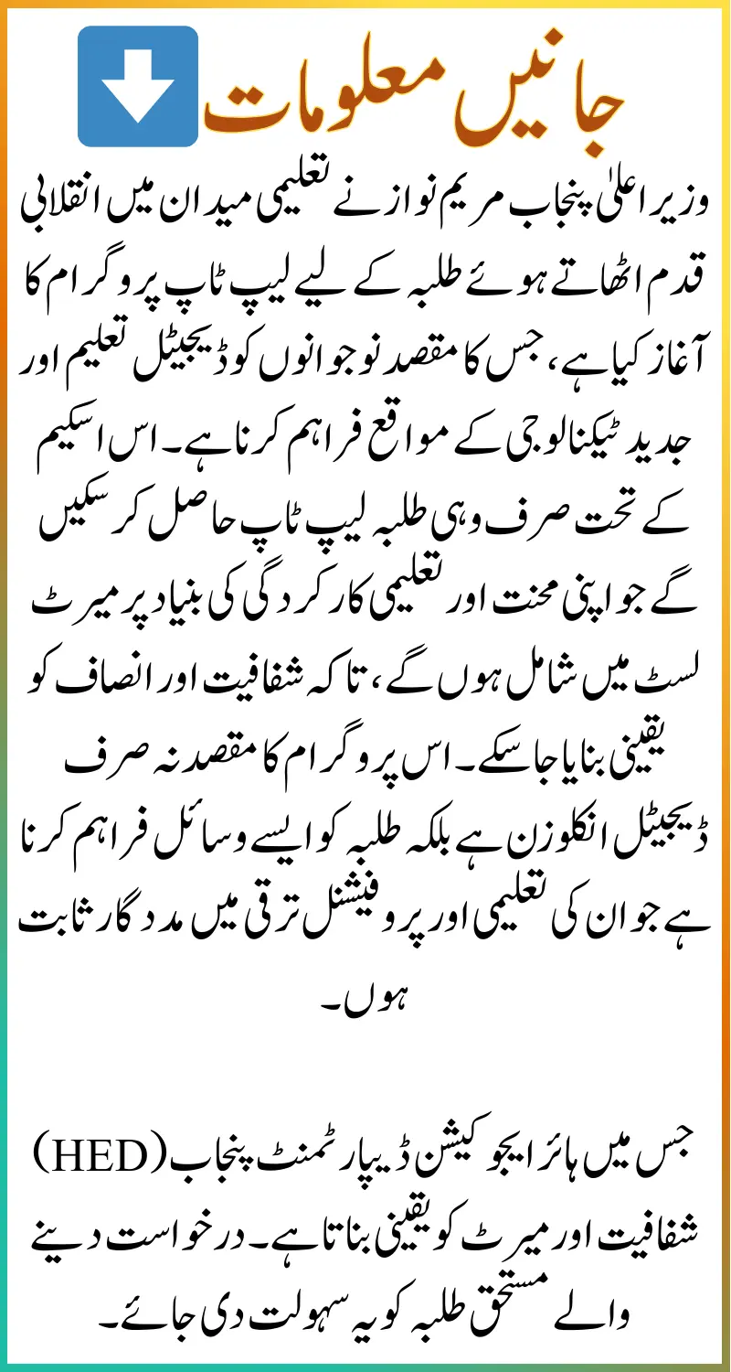 CM Punjab Laptop Program 2025